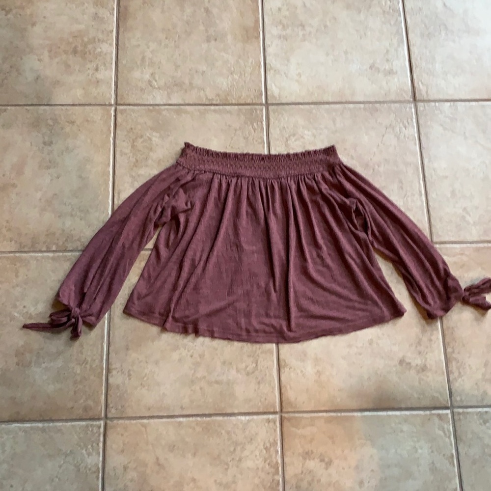 Maroon off the shoulder top. Size small